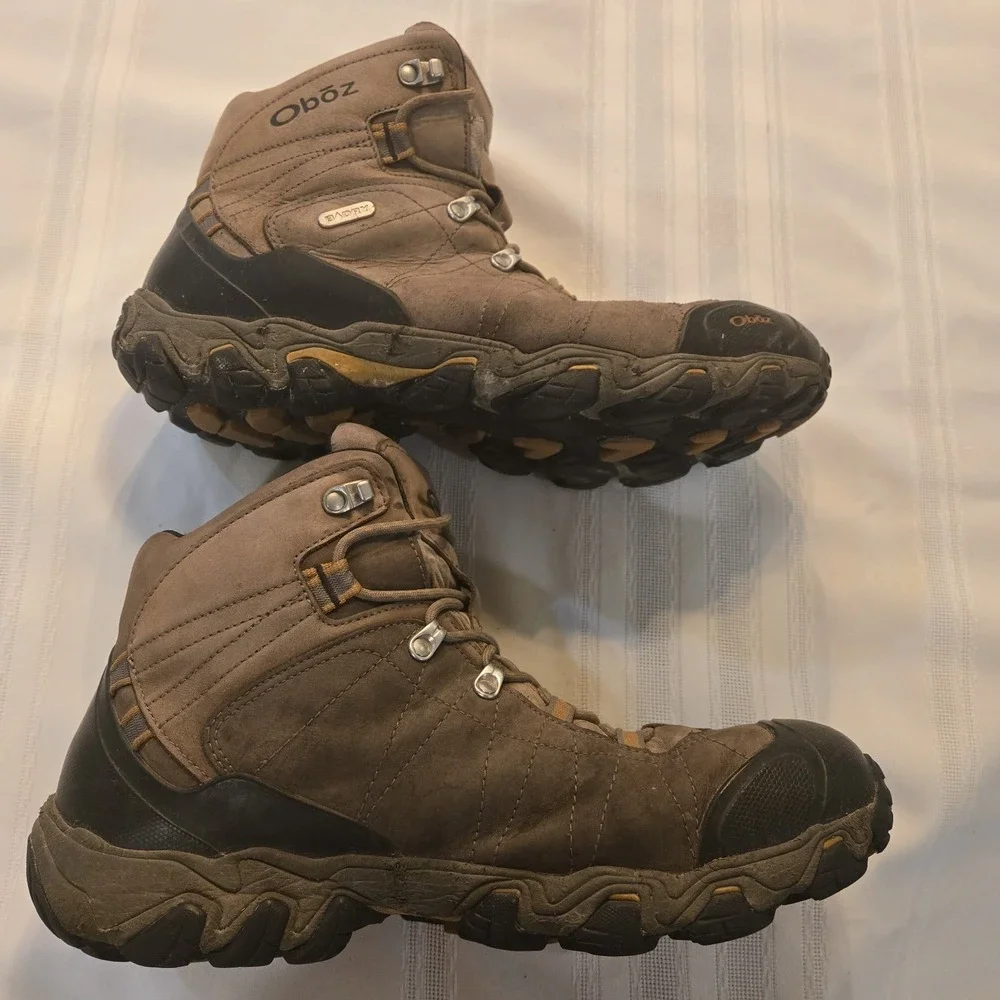 Oboz Bridger Mid B-DRY Hiking Boots Men's 11 Brown Black Leather Waterproof